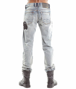 Cafe Racer Straight Patches| King Baby Denim Jeans In Hasher