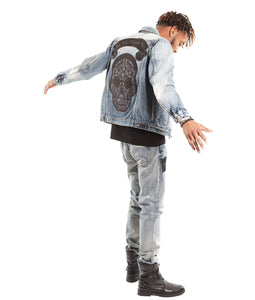 Cafe Racer Straight Patches| King Baby Denim Jeans In Hasher