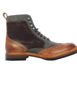 Madison II Wingtip Lace Boot | Cognac