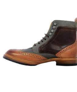 Madison II Wingtip Lace Boot | Cognac