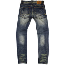 Load image into Gallery viewer, Shredded Denim Jeans W/ Paint Splashes Vintage Wash
