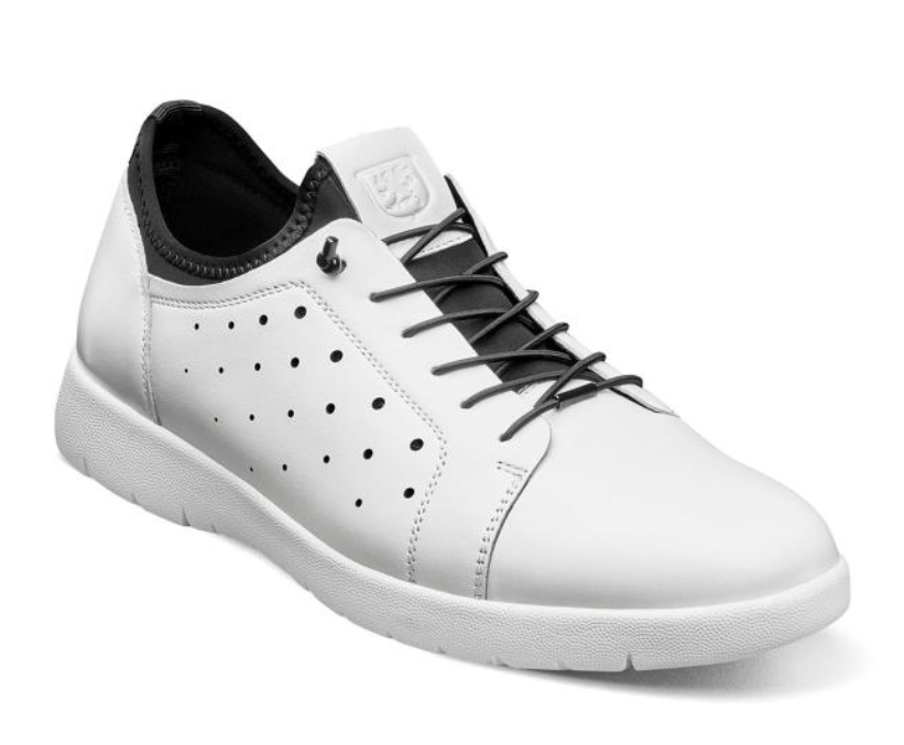 Halden Cap Toe Elastic Lace Up | White