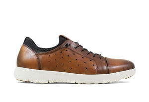 Halden Cap Toe Elastic Lace Up | Cognac