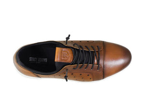 Halden Cap Toe Elastic Lace Up | Cognac