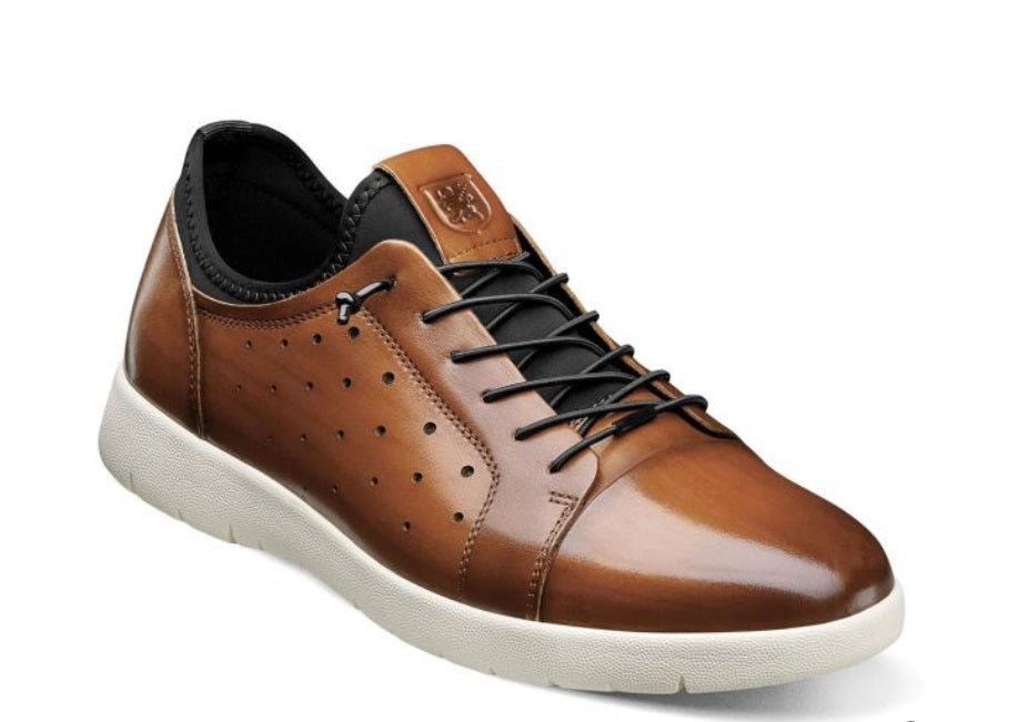 Halden Cap Toe Elastic Lace Up | Cognac